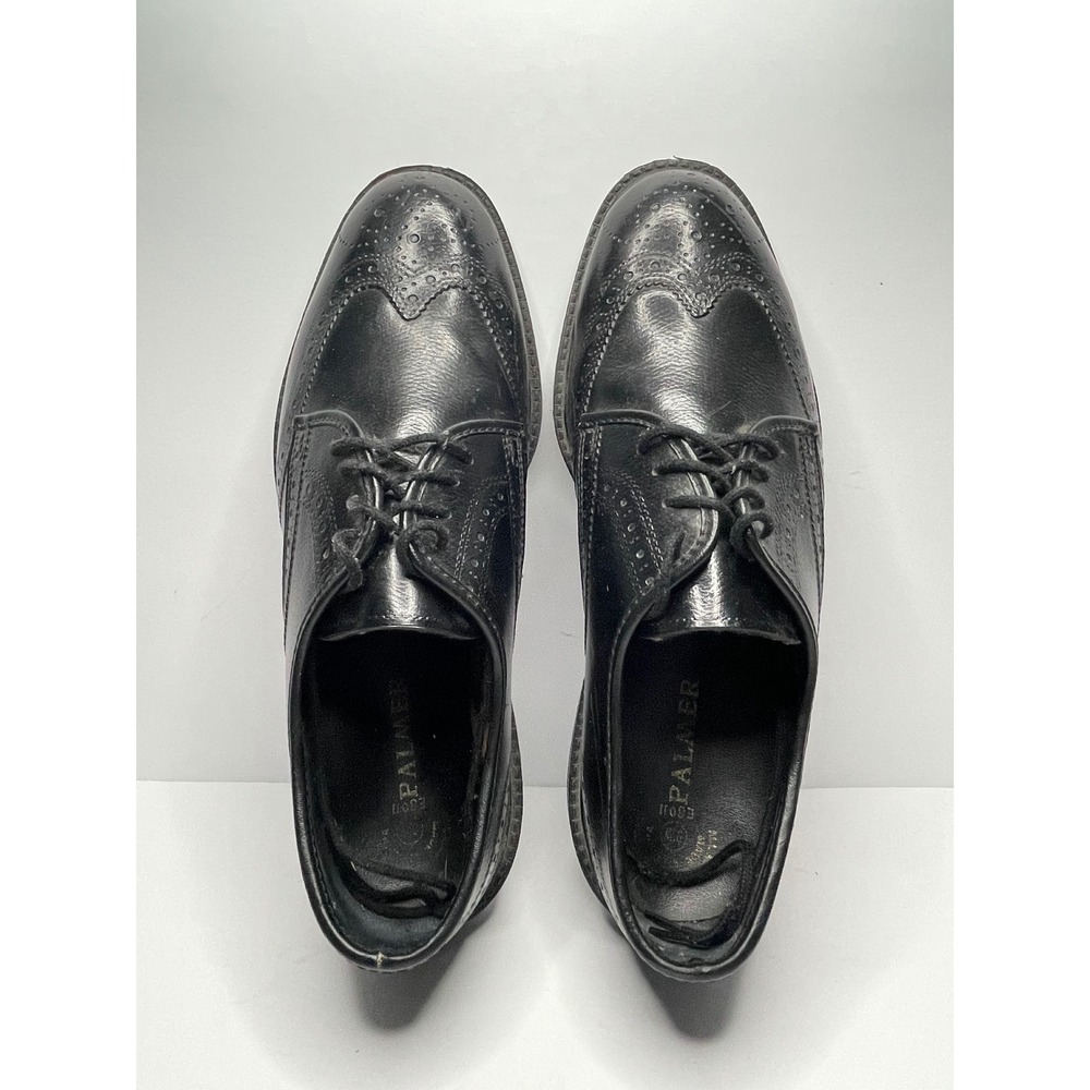 Palmer Mens Black Leather Wingtip Oxford Brogue Dress Shoes E8011 Size 39